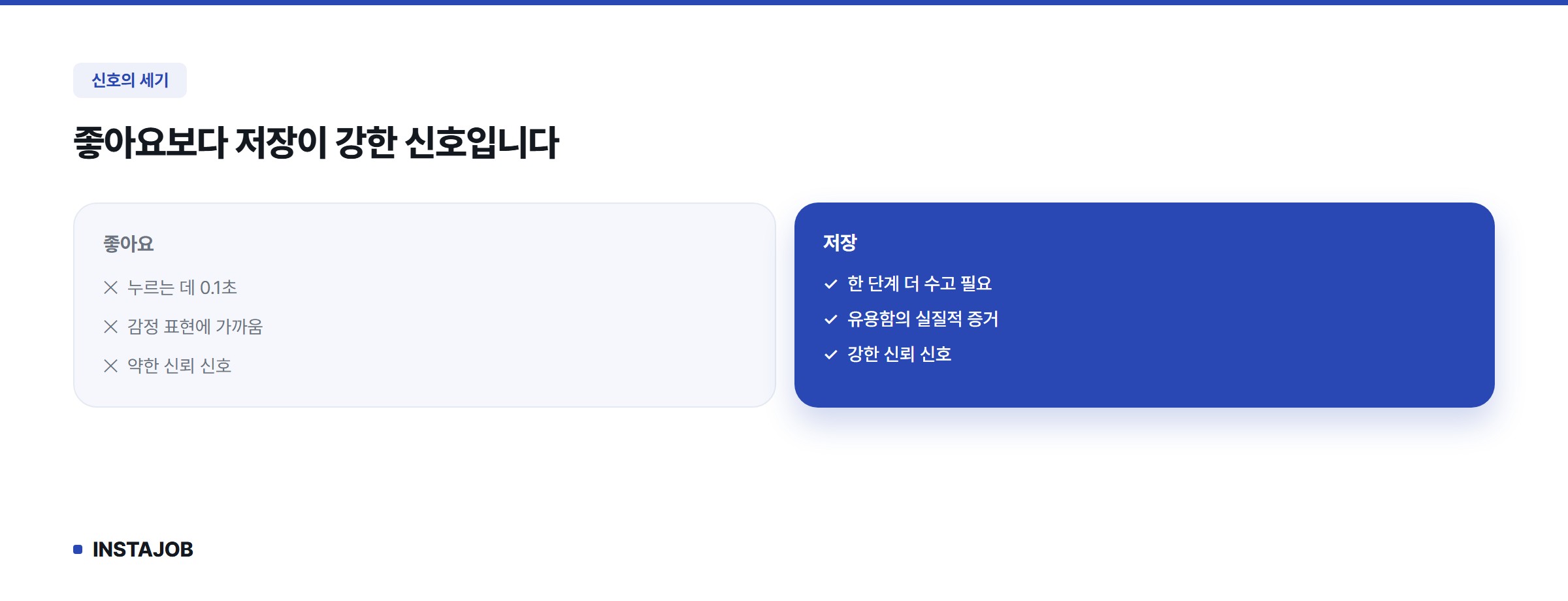 좋아요보다 저장이 강한 신호인 이유