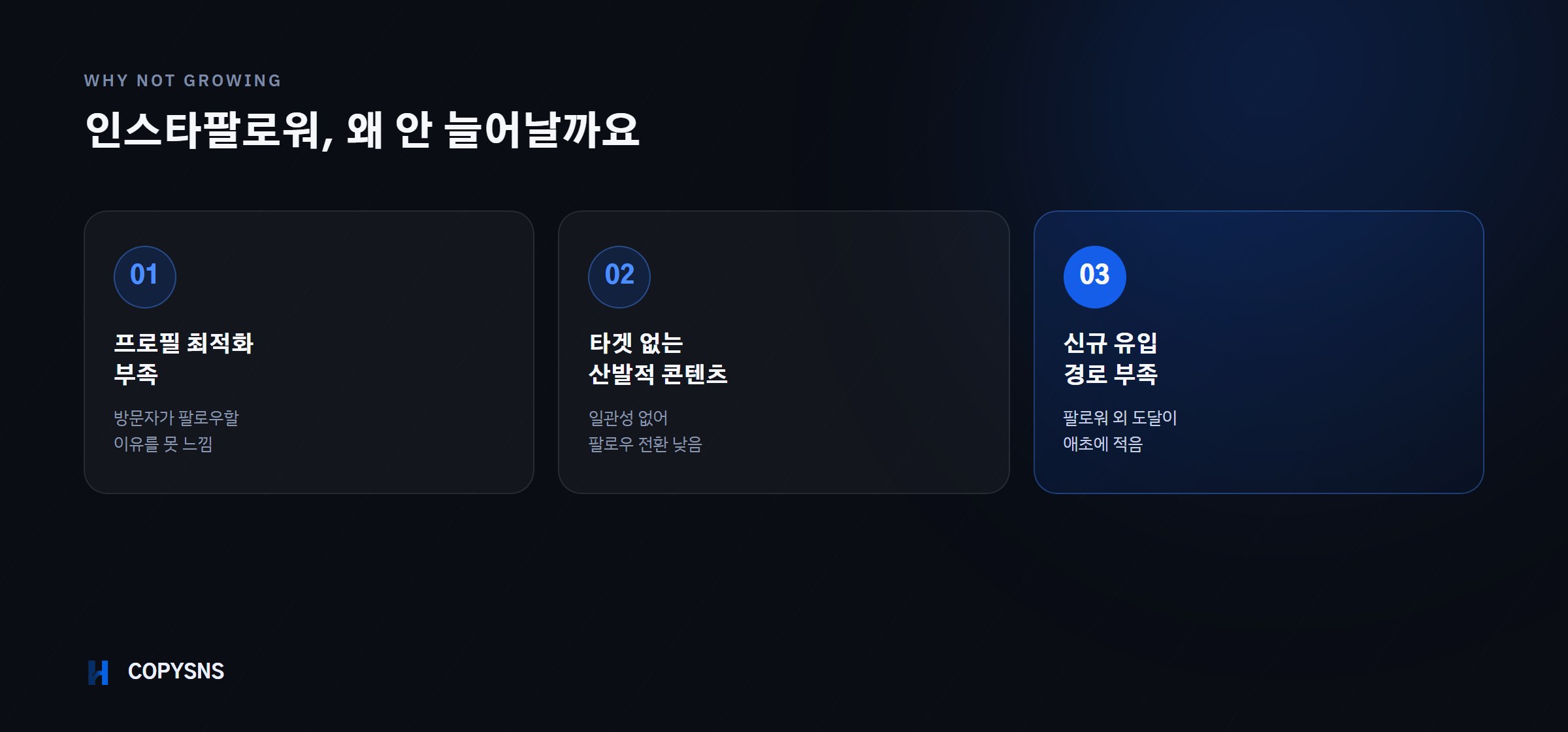 인스타팔로워가 안 늘어나는 3가지 이유