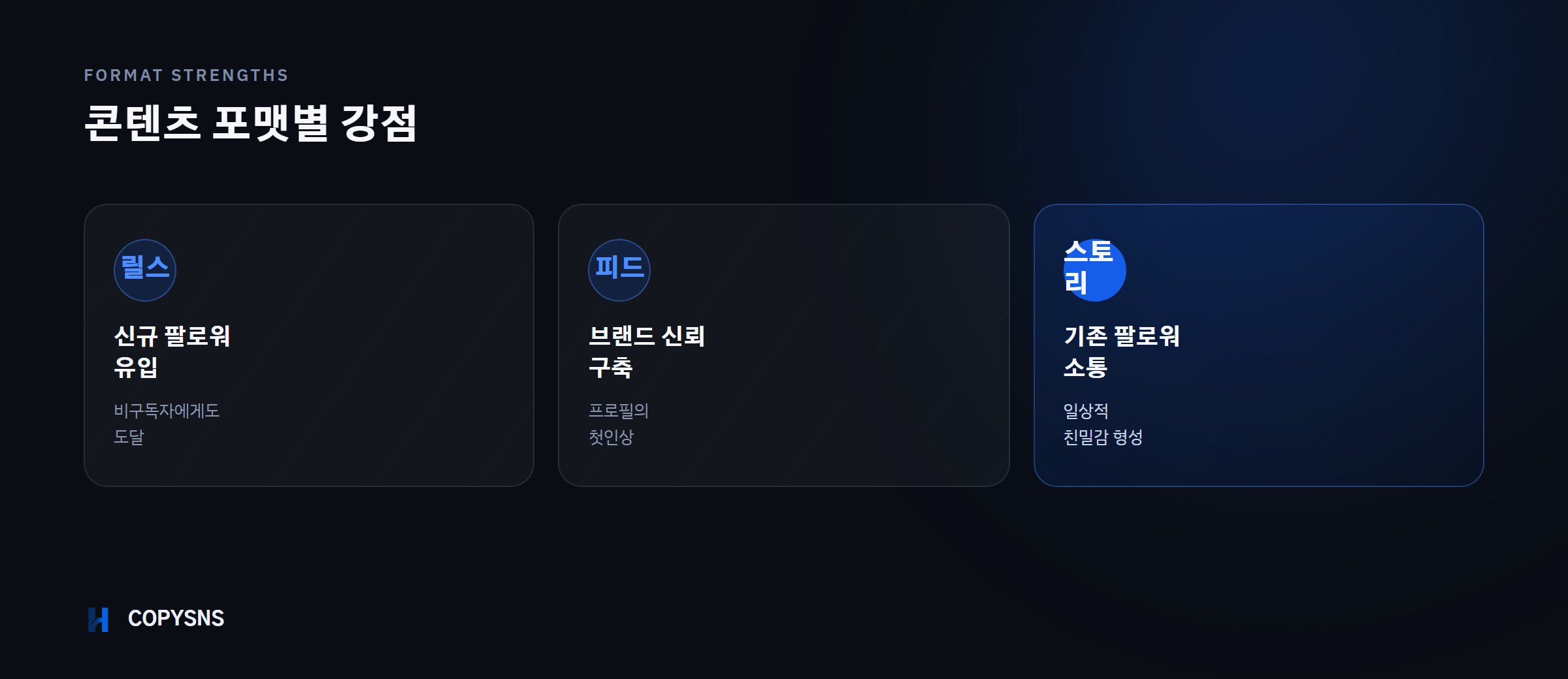 콘텐츠 포맷별 강점