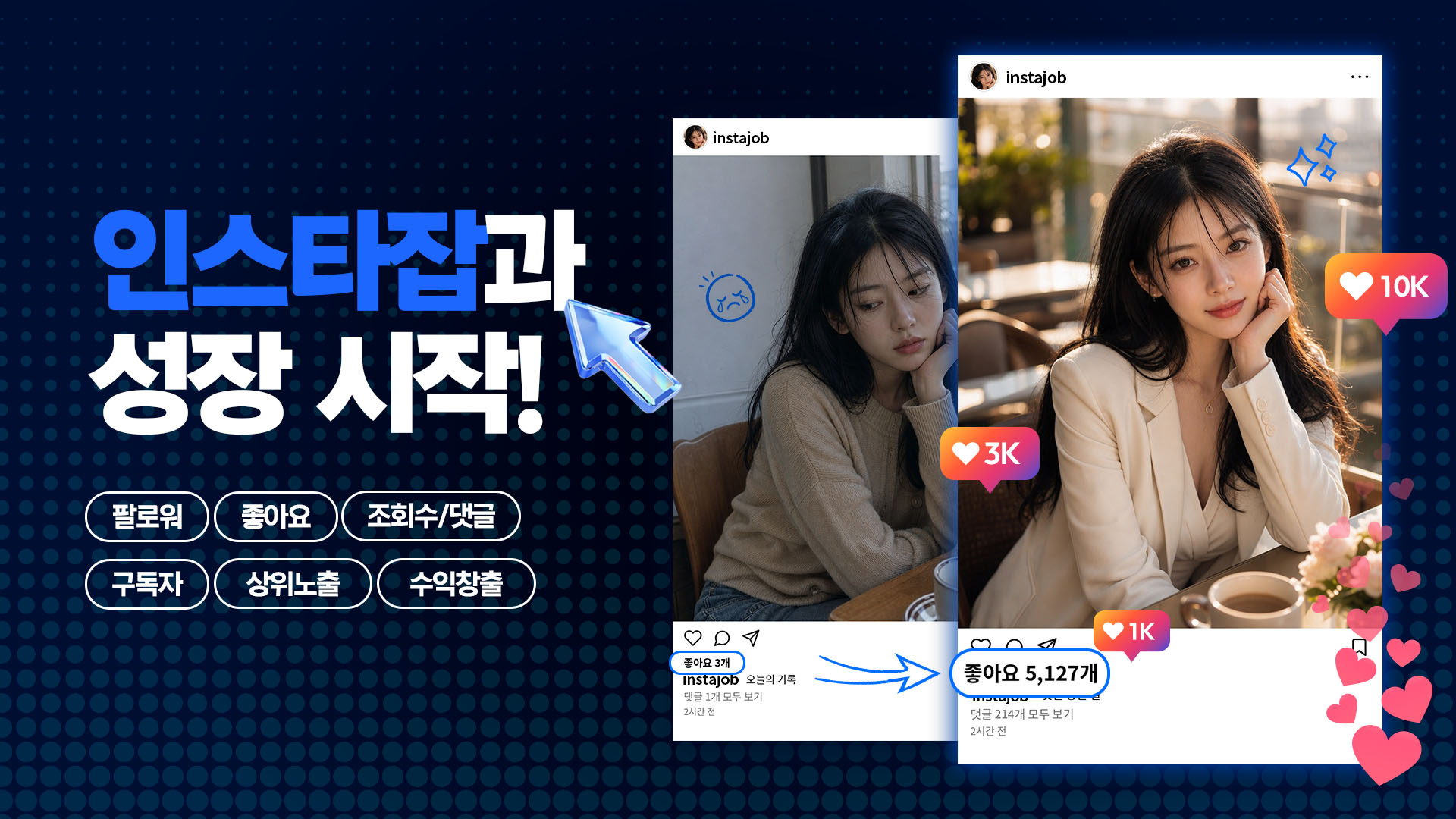 SNS 마케팅 파트너 인스타잡의 설명